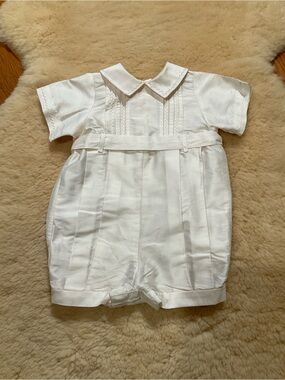 Anavini white silk romper